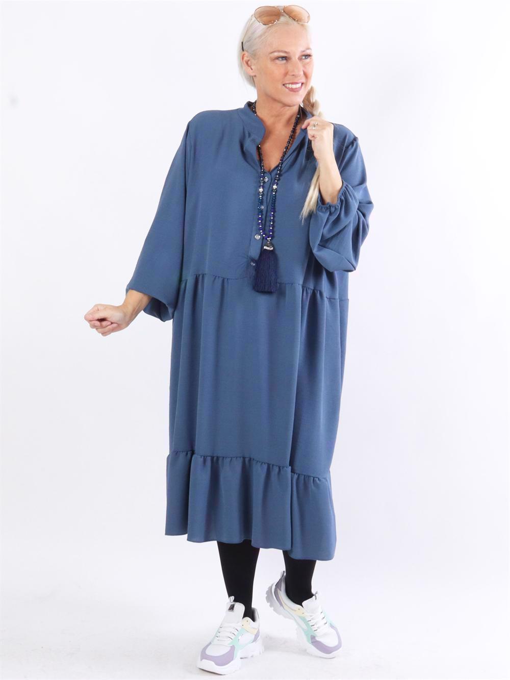 Nora - Enfärgad klänning med band